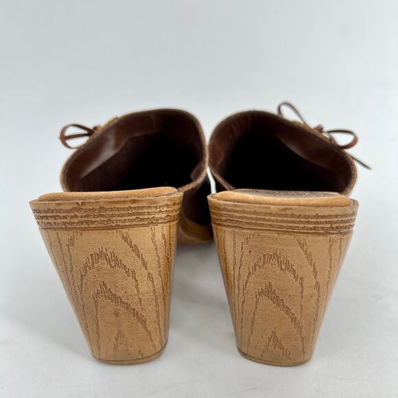 vintage 90s Y2K mules wooden heels clogs - Picture 4 of 9